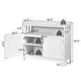 thumbnail image 3 of Costway Buffet de Cuisine Serveur Bahut Armoire de Rangement avec 2 Portes et Tablette Blanc, 3 of 10
