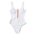 thumbnail image 4 of UPPADA Women's One Piece Swimsuit Cute Floral Front Swimwear Boat Neck Spaghetti Straps Bathing Suit Tummy Control High Cut Ruched Swimsuit Modest Vintage Bathing Suit Clearance White,S, 4 of 6