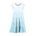 thumbnail image 4 of Tranfacy Robes d'Été pour Ados, Robes pour Filles Taille 10-12, Robe d'Été pour Filles 6-15 Mode Robe à Dégradé de Couleurs avec Poches Manches Courtes Col Rond Robe Trapèze, 4 of 5