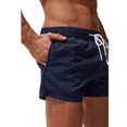 thumbnail image 3 of Mens Swimming Shorts Quick Dry Board Shorts Solid Navy L, 3 of 7