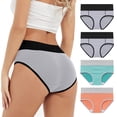 thumbnail image 2 of Culottes Menstruelles en Coton pour Femmes à Haute Absorption, Flux Abondant, Anti-Fuites, Réutilisables, Culottes Post-Partum (Grande Taille, Lot de 4), 2 of 7