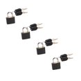 thumbnail image 1 of ZTTD 4 Pcs Suitcase Locks with Keys Black Mini Keyed Padlock Metal Padlock Luggage Padlocks Plastic-Covered Copper Keyed Padlock for Suitcase, Backpack, Boxes, Laptop Bag, 1 of 3