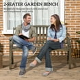 thumbnail image 4 of Outsunny Metal Garden Bench Slatted Seat & Back, Black, 4 of 10