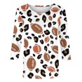 thumbnail image 3 of Blouses pour Femmes T-Shirt Imprimé Manches 3/4 Blouse Col Rond Décontracté, Blouses pour Femmes T-Shirts pour Femmes, Blouses pour Femmes Décontractées, 3 of 5
