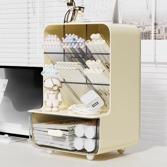 Étagère De Rangement Pour Papeterie,Cloison À 7 Treillis,Bureau En Dortoir,Boîte De Rangement De Bureau,Organisateur De Cosmétiques,Compact,Peu Encombrant,Pour Étudiants,Maison,Bureau