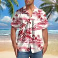 thumbnail image 3 of Txeol Offres de Vacances Chemise Hawaïenne Florale pour Hommes Chemise Boutonnée d'Été Manches Courtes Chemise de Plage Tropicale Décontractée Aloha, Rouge, TTG, 3 of 7