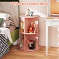 thumbnail image 4 of Costway Bibliothèque Rotative pour Enfants à 2 Niveaux, Autoportante, Présentoir Pivotant à 360°, Étagère de Rangement, Rose, 4 of 10