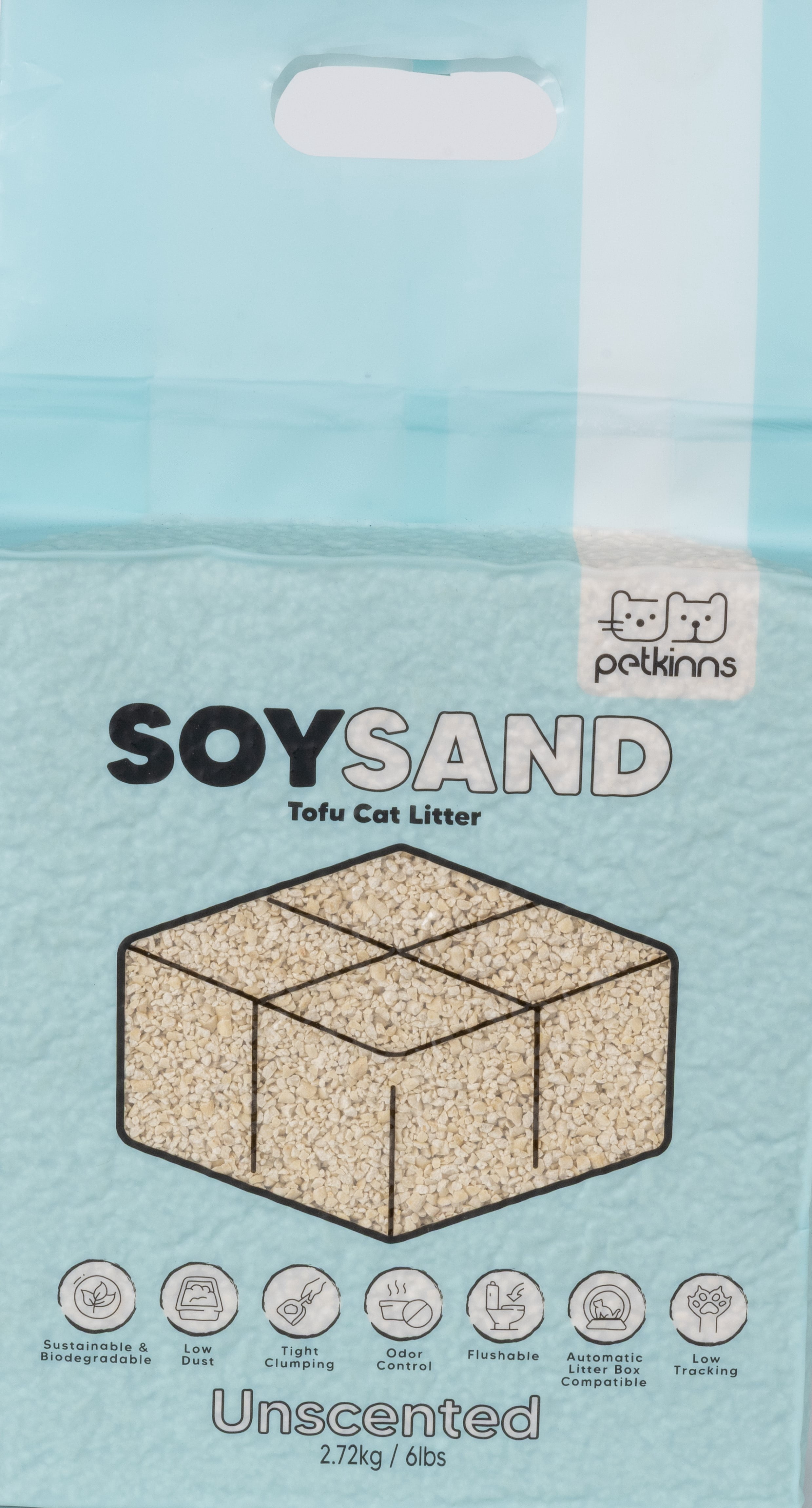 SOYSAND Tofu Cat Litter, Unscented Natural Soy-Based Clumping Cat Litter - 6 LBS
