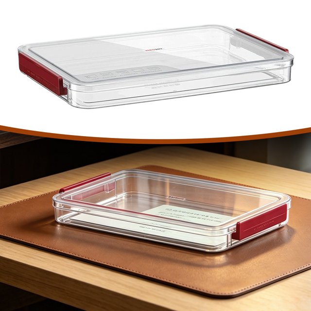 Stackable Plastic Storage Container with Latching Lid for Seasonal Decor, Transparent Under Bed Organizer for Linens And Crafts, Space Saving Bin for Closet Storage, A Document Storage Box
