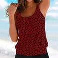 thumbnail image 2 of Gibobby Two Piece Tankini Bathing Suits for Women One Shoulder Swim Top with Bottom Swimsuits(Wine,L), 2 of 7