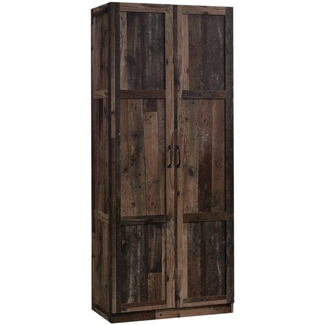 Pemberly Row Armoire de Rangement en Bois d'Ingénierie à 2 Portes en Pin Récupéré/brun