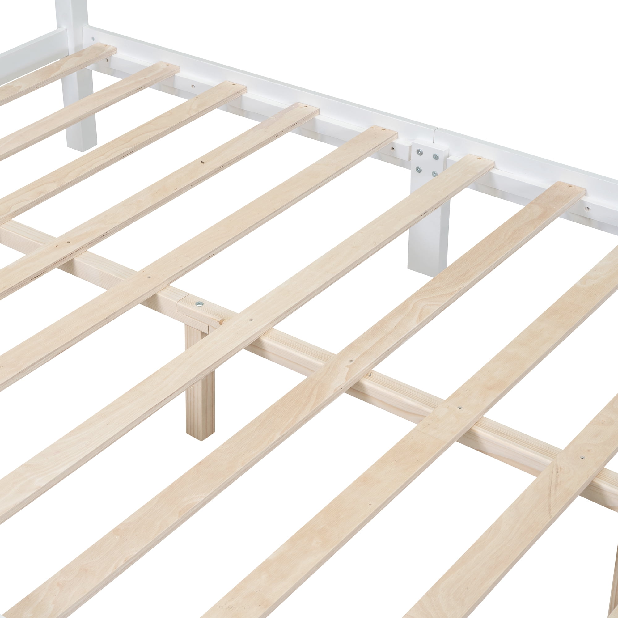 Lit plateforme en bois Noble House, style rétro, blanc, 2 places