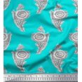 thumbnail image 1 of Soimoi Georgette Viscose Fabric Leaves & Floral Block Print Fabric by Yard 42 Inch Wide, 1 of 3
