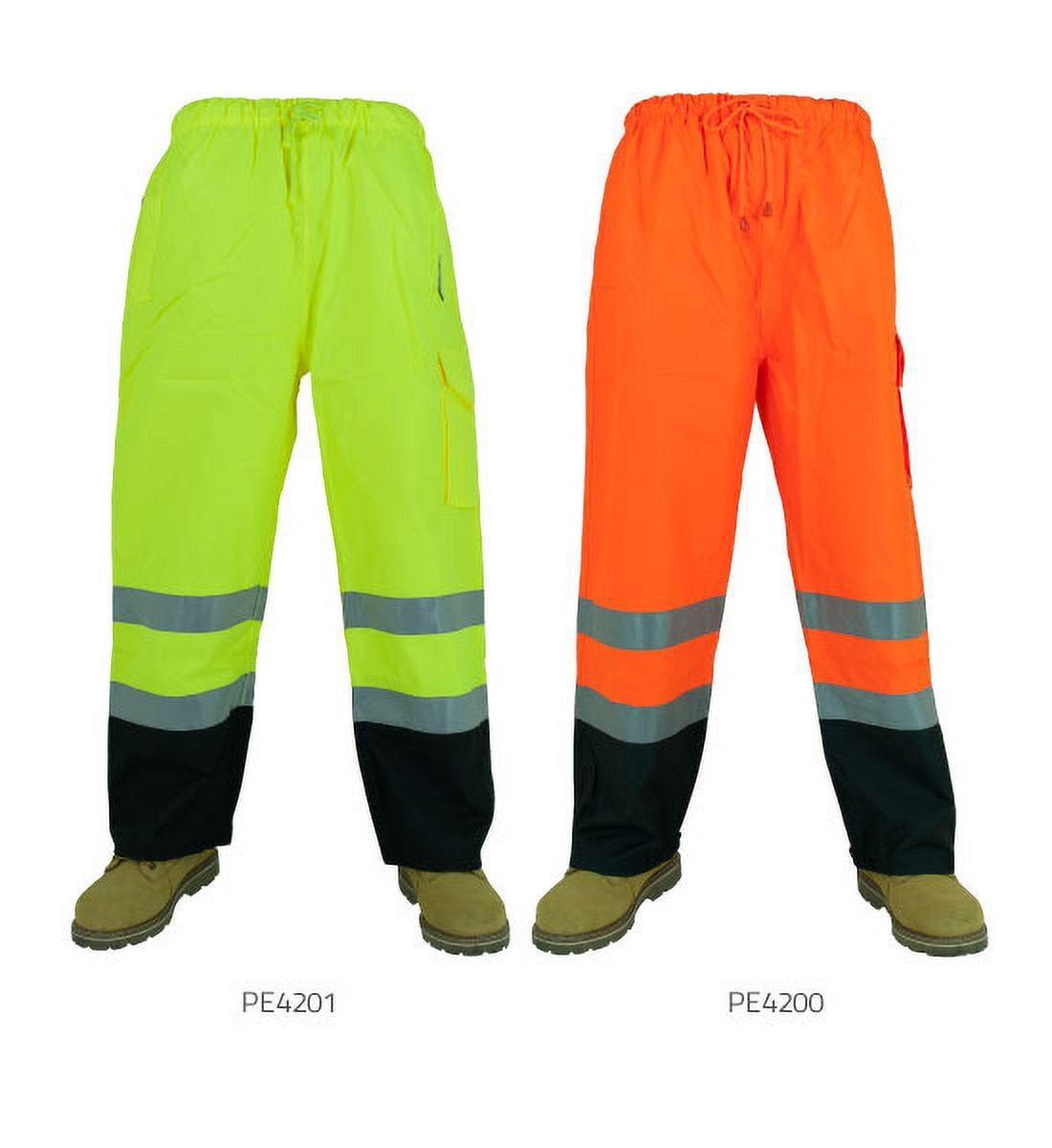 3A SAFETY Pantalon Unisexe Haute Visibilité Réfléchissant Imperméable Vert Lime - PE4201