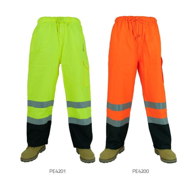 3A SAFETY Pantalon Unisexe Haute Visibilité Réfléchissant Imperméable Vert Lime - PE4201