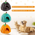 thumbnail image 2 of LOVEVER Lit pour Chat Citrouille Lits pour Chats d'Intérieur Forme Grotte Lit Tente pour Chat avec Coussin Amovible Orange Rouge P, 2 of 7