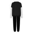 thumbnail image 4 of Posijego Ensemble de Survêtement pour Femmes 2 Pcs à Blocs de Couleur Col Rond Chandail Chandails en Molleton Pantalons Tenues de Détente, 4 of 7