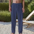 thumbnail image 2 of Dagugfen Lounge Pants for Men Elastic Waist Drawstring Loose Lightweight Travel Beach Pants Work Pants, 2 of 5