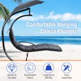 thumbnail image 4 of Topbuy Outdoor Hanging Chaise Lounge Chair Floating Chaise Swing Lounger - Set of 1, Gray, 4 of 6