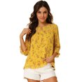 thumbnail image 1 of INSPIRE CHIC Blouse Fluide en Mousseline à Volants à Manches 3/4 à Imprimé Floral pour Femme, 1 of 5