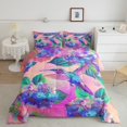 thumbnail image 3 of YST Hydrangea Sheet Set with Comforter Pink Purple Floral Bed In A Bag 7 Piece Full Tropical Hummingbird Bedding Sets Tie Dye Aesthetics Comforter Set Spring Summer theme Cushion Covers, 3 of 5