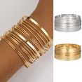 thumbnail image 2 of LYMAYTER European Retro Bracelet Set Vintage Irregular Bracelet Set - Gold, Exaggerated, 2 of 7