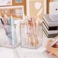 thumbnail image 5 of Fesfesfes Transparent Pen Caddy,Modular Office Supply Organizer for Markers,Stylus Pens, Desk Accessories Display Pen Container Large Capacity Transparent Pen Container, 5 of 5