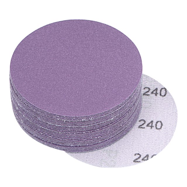 Unique Bargains 30 Pack 3-Inch Purple Sanding Discs 240 Grits Hook & Loop Professional Aluminum Oxide Sandpaper