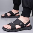 thumbnail image 2 of Black Men'S Slide Sandals Integrated Design Breathable Anti-Slip Soft Thick Sole Lightweight Footwear For Beach Outdoor Daily Spring Summer Wear Size 44, 2 of 9