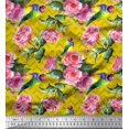thumbnail image 1 of Soimoi Poly Georgette Fabric Bird,Leaves & Rose Floral Printed Craft Fabric by the Yard 52 Inch Wide, 1 of 3