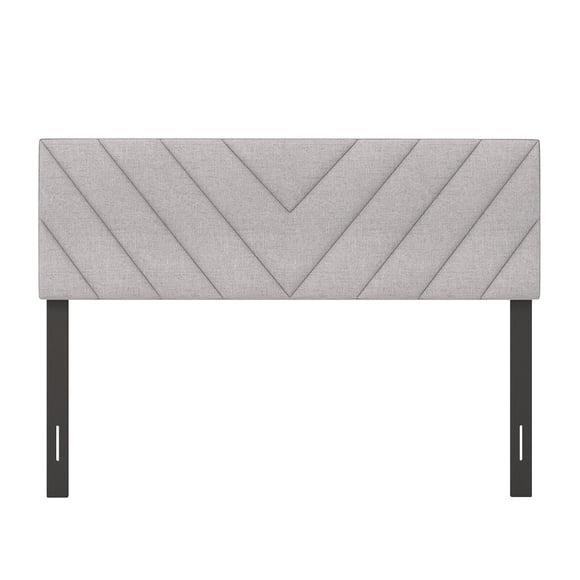 Gymax Linen Fabric Upholstered Headboard Rectangular Headboard w/ Solid Wood Legs