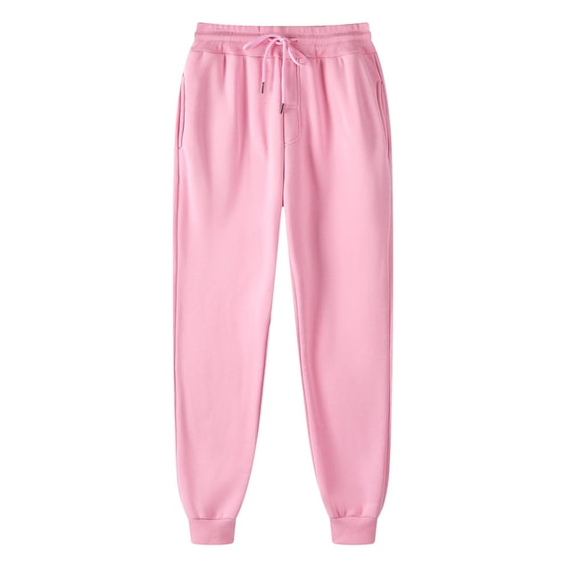 Yuyuzo Plus Size Sweatpants for Women Thick Workout Jogging Pants Elastic Waist Drawstring Solid Color Trackpants