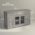 thumbnail image 3 of HOMCOM Buffet Bahut, Armoire de Bar à Café, Chêne Gris Vieilli, 3 of 10