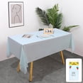 thumbnail image 1 of HHBEAUTY Rectangle Vinyl Tablecloth, Waterproof Spillproof Plastic Backed Table Cloth, Wipe Clean Table Cover for Dining, Buffet Parties and Camping (Blue,54" x 72"), 1 of 7