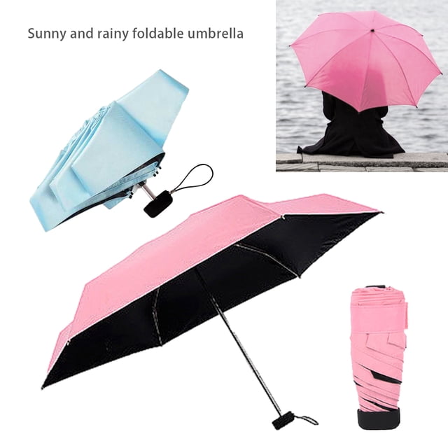 maskred Windproof And Rainproof Umbrella With Retractable Handle For Any Weather Condition Folding Sun Umbrellas Lifting pink 5Set