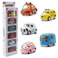 thumbnail image 3 of Pull Back Toy Cars Set of 6 Metal Cartoon Shaped Little Cute Car Model Gift Pack for Kids, 3 of 8