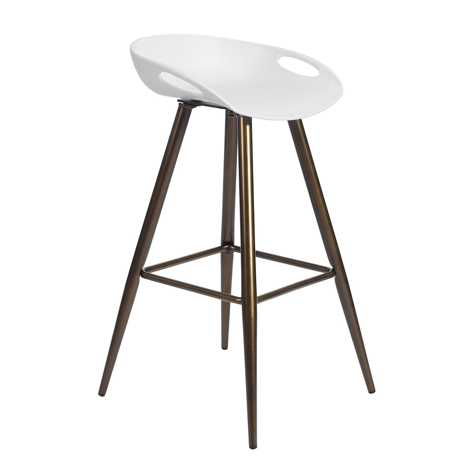 Homylin Ensemble de deux tabourets de bar modernes, hauteur de comptoir de 28 pouces, avec pieds en métal doré et repose-pieds, chaises de bar sans accoudoirs pour la maison, le bureau ou l'îlot de cu