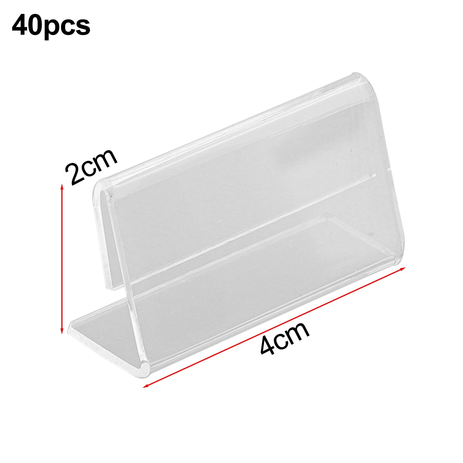 40pcs Mini Acrylic Sign Display Holder Price Name Card Tag Label Frame Stand Bracket Business Card Holder Price Tag Display Rack
