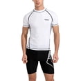 thumbnail image 1 of Tauxra Men’S Plus Size Swim Trunks 2 Piece Outfit, Sun Protection Short Sleeve Rash Guard and Swim Shorts for Men, Beach Surfing Snorkeling Sets, Loose Fit Pool Vacation Wear, 1 of 6