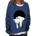 thumbnail image 2 of 50 % de Rabais Liquidation Chandail en Molleton Surdimensionné pour Femmes 2023 Surdimensionné Texte Drôle Imprimé Col Rond Manches Longues Chandail en Molleton Ample Chandail Blouse, 2 of 5