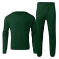 thumbnail image 5 of Kcodviy Male Casual Solid Two Men Suits Classic Piece Suit O Neck Big Suit off Shoulder Sleeve Sweatshirt Mens Slim Fit 3 Cute Suit Drawstring Pocket Pants Set, 5 of 5