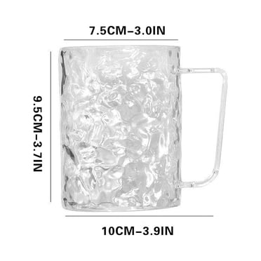XZNGL Tasses à Café en Verre Transparent, Tasses en Verre Cadeaux Bar à Boissons Transparent, Poignée : Vin Maison Gobelets d'Eau Vintage Cocktail, Bière Café Pratique Lait Cappuccino Pratique (400 ml), Tasses à Café en Verre