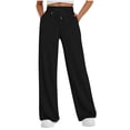 thumbnail image 1 of Diufon Wide Leg Sweatpants Women High Waisted Drawstring Baggy Pants Workout Athletic Joggers with Pockets, 1 of 7