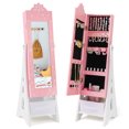 thumbnail image 1 of Gymax Armoire à Bijoux pour Enfants avec Tiroir Miroir Pleine Longueur 2 Angles d'Inclinaison Réglables Rose, 1 of 10