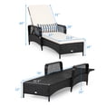 thumbnail image 2 of Costway PE Rattan Chaise Lounge Chair Armrest Recliner Adjustable Pillow Black, 2 of 10