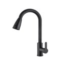 thumbnail image 1 of Brushed Nickel Kitchen Faucet, Single Hole Pull Out Spout Kitchen Sink Mixer Tap, Stream Sprayer Head Chrome/Black Mixer Tap ,Versatile Features, 1 of 6