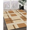 thumbnail image 3 of Ahgly Company Tapis d'Intérieur Lavable à la Machine, Carré, Transitionnel, Brun Or, Tapis de Zone, 7 Pieds Carré, 3 of 7