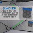thumbnail image 3 of CLAM X-400 Portable 4 Person 8 Foot Ice Team Thermal Hub Shelter w/Light, 3 of 12