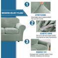 thumbnail image 3 of Modern Velvet Plush 4 Piece High Stretch Sofa Slipcover Furniture Protector Form Fit Luxury Thick Sofa Cover, Machine Washable, 3 of 6
