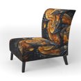 thumbnail image 3 of Designart « VORTEX Tangle » Fauteuil d'Appoint Rembourré Abstrait Doré - Fauteuil Moderne pour Chambre, 3 of 7